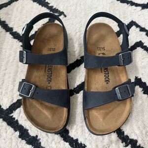 Birkenstock. Sonora Sandal. Black Oiled Leather. Narrow.